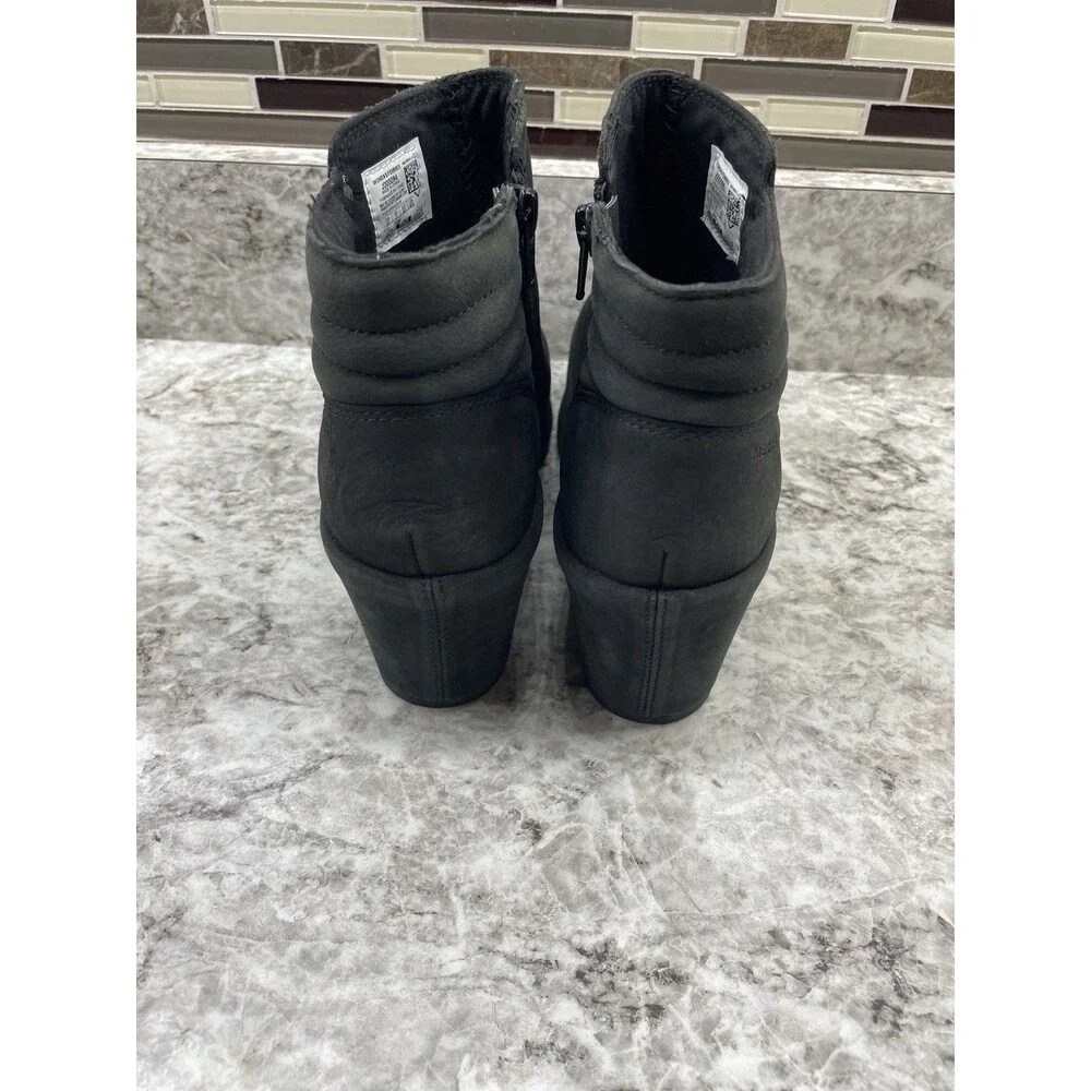 Merrell Tremblant Wedge Waterproof Booties Womens 9.5 Black Leather Side Zip